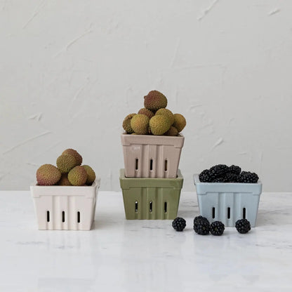 Stoneware Berry Basket - Taupe CREATIVE CO-OP