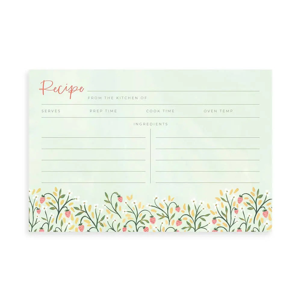 Strawberry Meadow Recipe Cards (Set Of 15 Cards) 1canoe2 | One Canoe Two Paper Co.