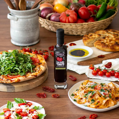 Olivelle Perfect Pairing Gift - Garlic & Herb Infused Olive Oil & Sun-Dried Tomato Barrel Aged Balsamic