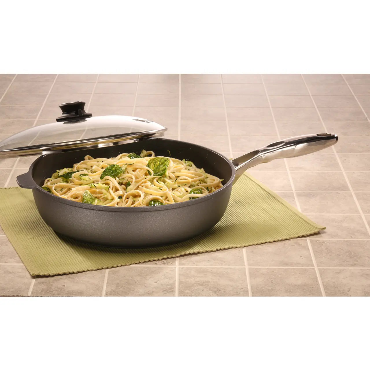 Swiss Diamond HD 5.8 qt Nonstick Saute Pan with Stainless Steel Handle & Glass Lid SWISS DIAMOND