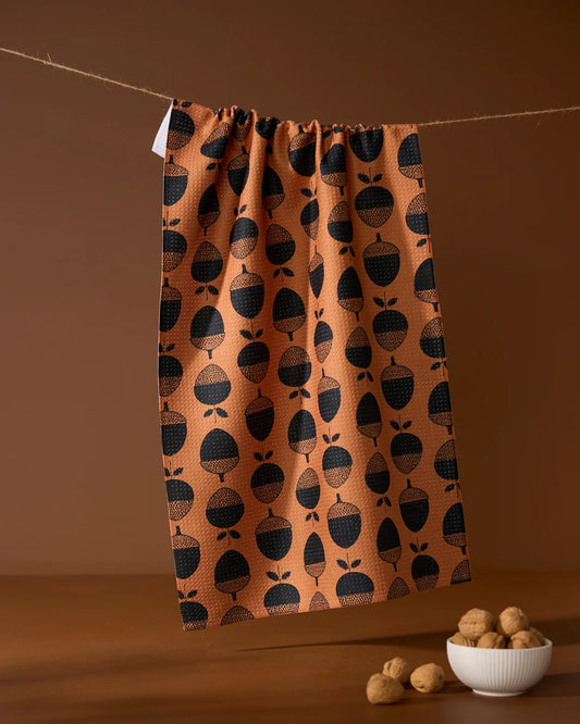 Acorn Noir Geometry Tea Towel