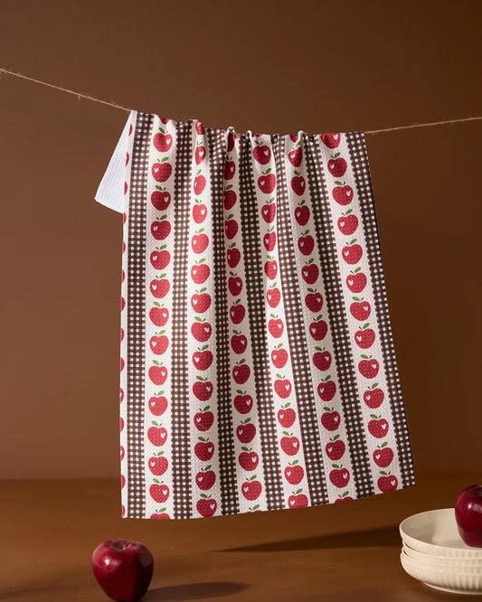 Apple Picking Day Geometry Tea Towel