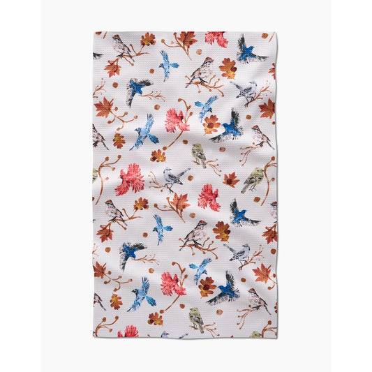 Autumnal Bird Skies Geometry Tea Towel