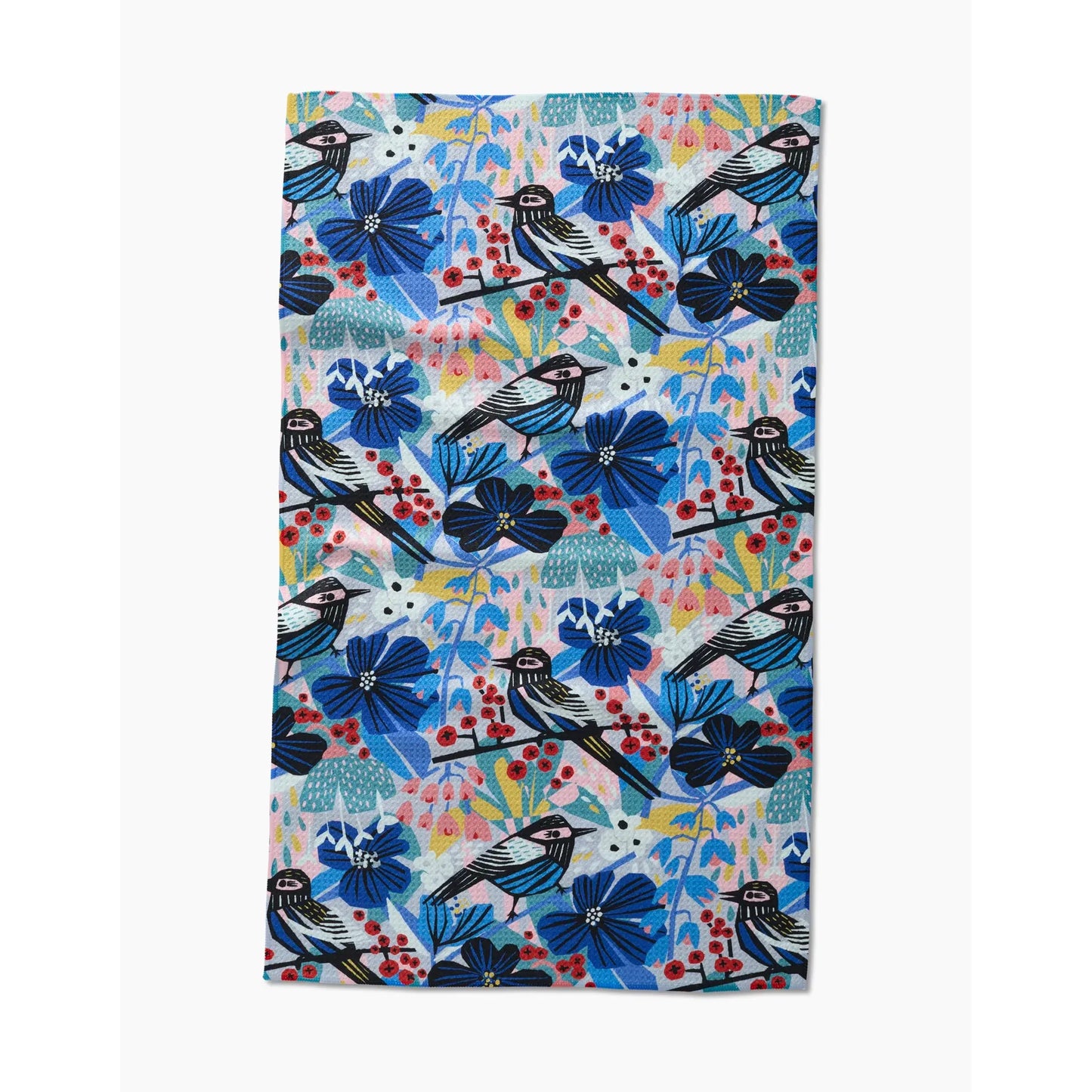 Birds and Berries Geometry Kitchen Tea Towel