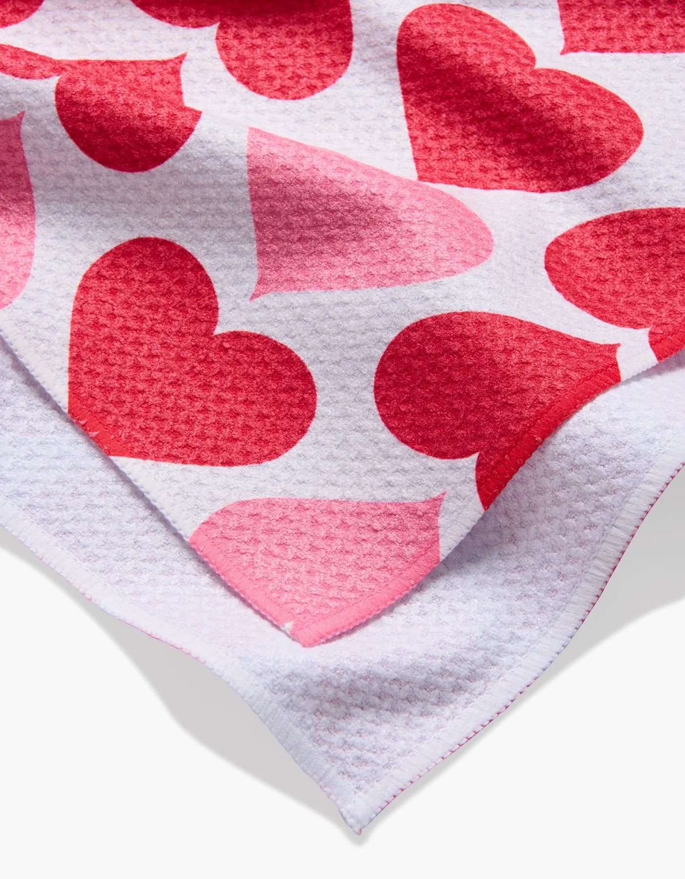 Blushing Hearts Geometry Tea Towel