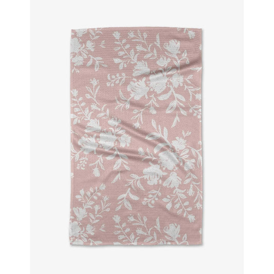 Botanical Silhouettes Blush Geometry Kitchen Tea Towel