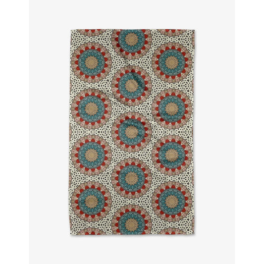 Bottle Cap Boogie Woogie Geometry Kitchen Tea Towel