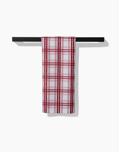 Candy Cane Plaid Geometry Tea Towel