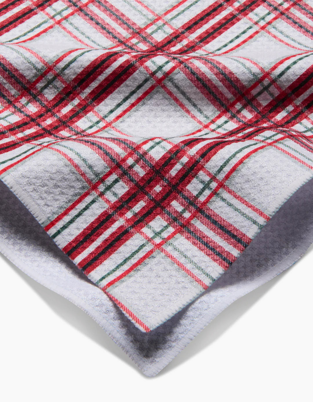 Candy Cane Plaid Geometry Tea Towel