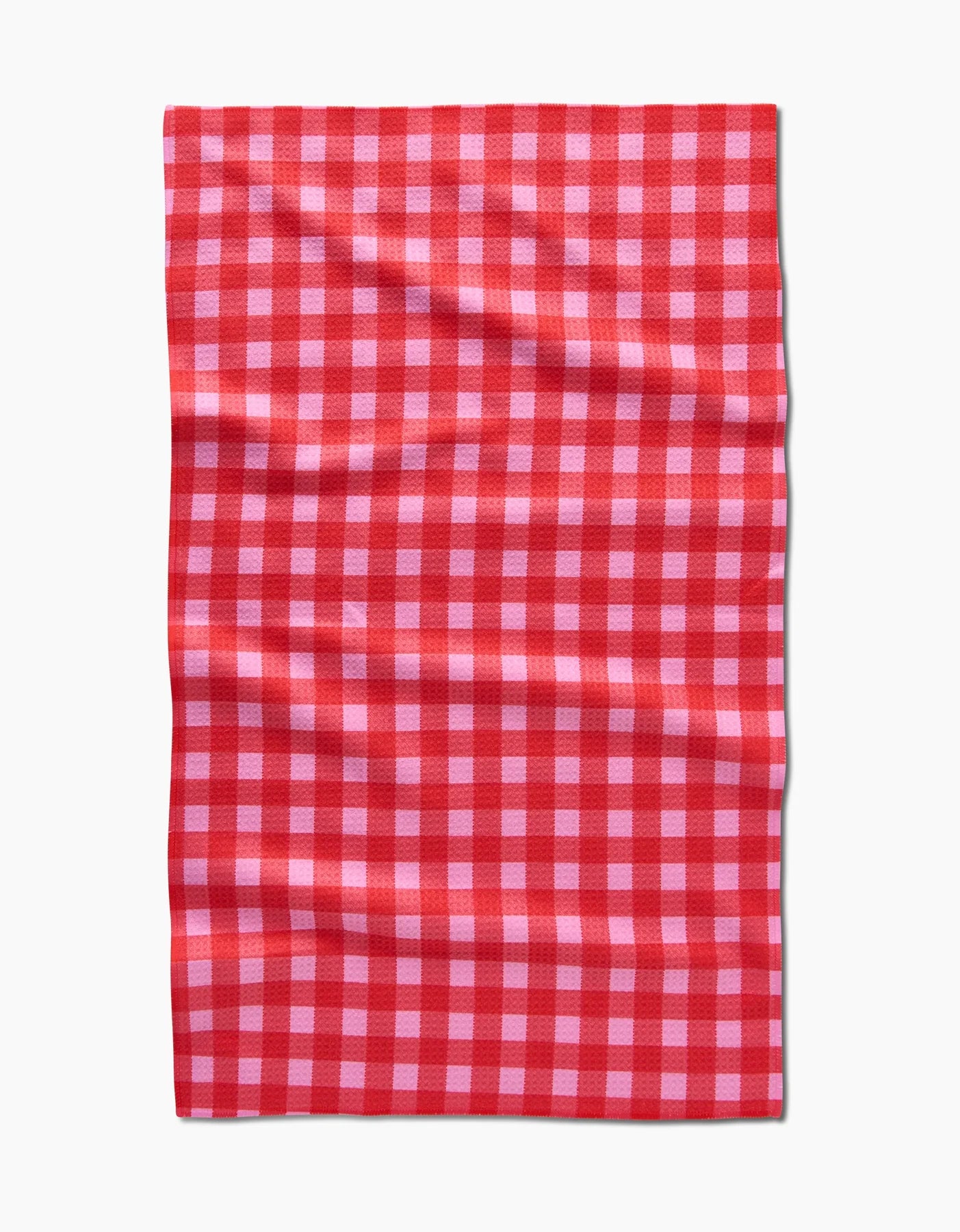 Cherry Gingham Geometry Tea Towel