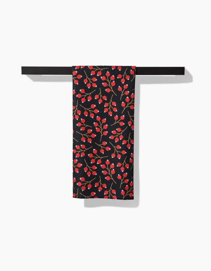 Christmas Berries Geometry Tea Towel