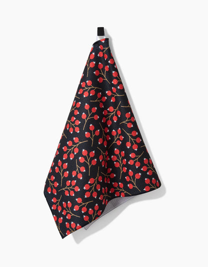 Christmas Berries Geometry Tea Towel