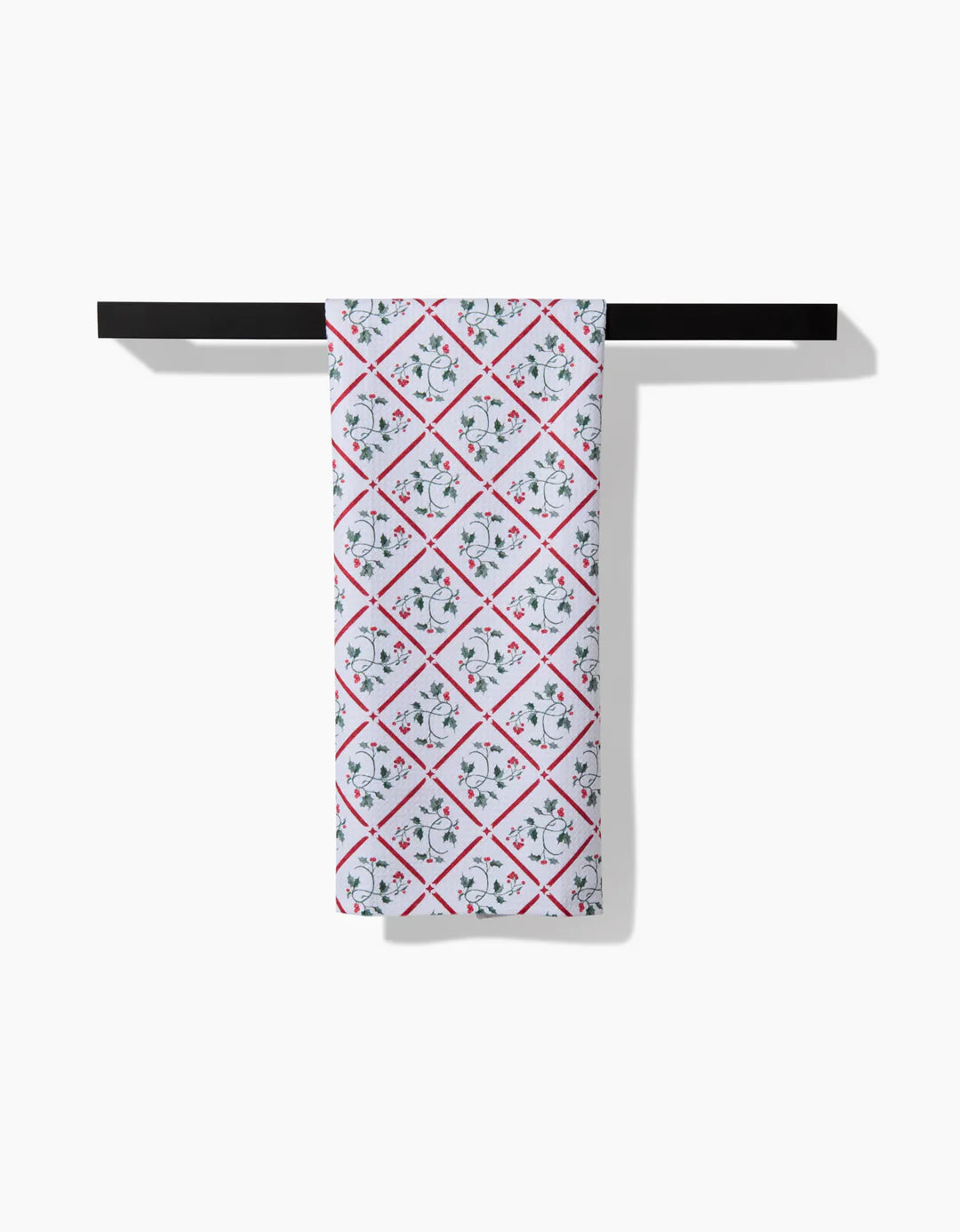 Christmas Mistletoe Trellis Geometry Tea Towel