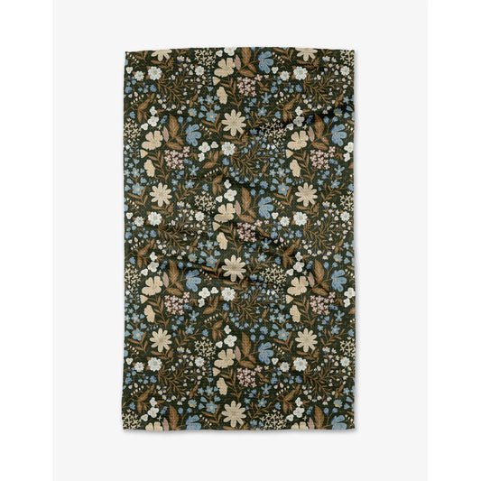Cottage Meadow Sepia Geometry Kitchen Tea Towel