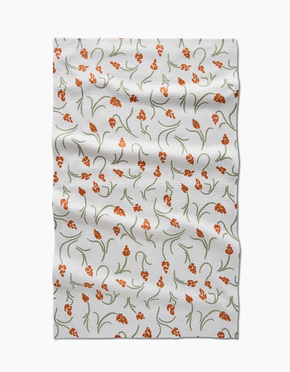 Crayon Floral Geometry Tea Towel