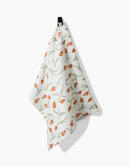 Crayon Floral Geometry Tea Towel