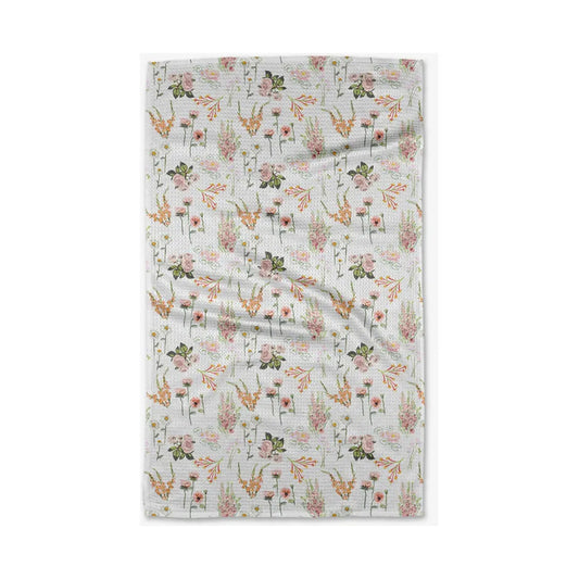 Delicate Floral Geometry Tea Towel