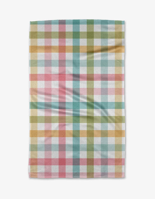 Easter Parade Plaid Geometry Tea Towel