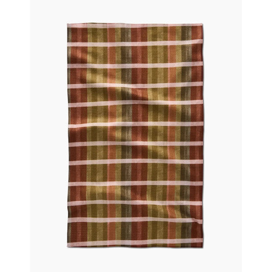 Fall Harvest Stripes Geometry Tea Towel