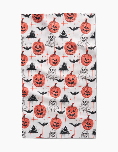 Halloween Is Here Geometry Tea Towel