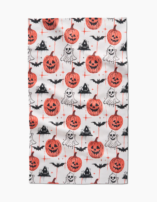 Halloween Is Here Geometry Tea Towel