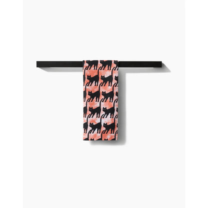 Halloweeny Cats Geometry Tea Towel