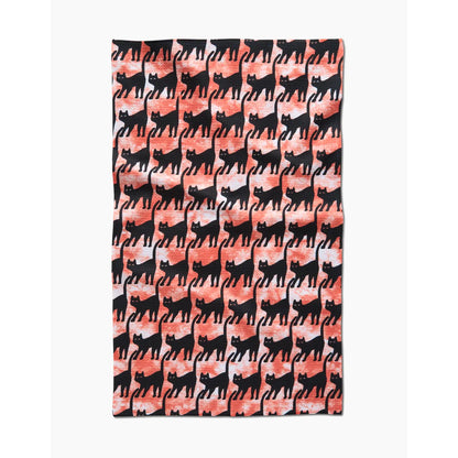 Halloweeny Cats Geometry Tea Towel