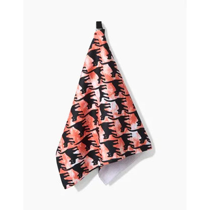 Halloweeny Cats Geometry Tea Towel
