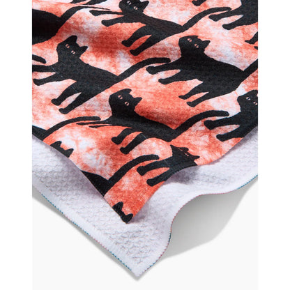 Halloweeny Cats Geometry Tea Towel