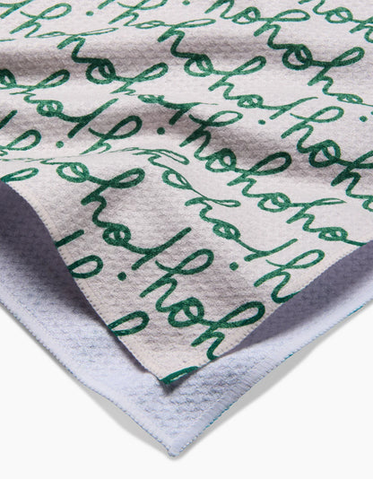 Ho Ho Holiday Green Geometry Tea Towel