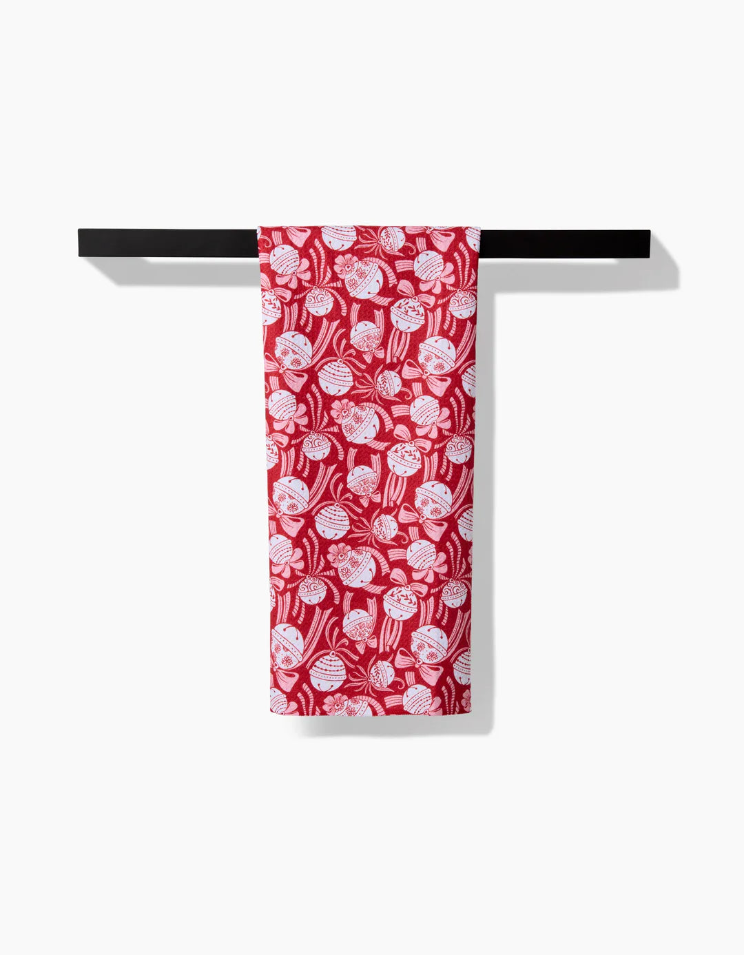 Holiday Bells Bows Geometry Tea Towel