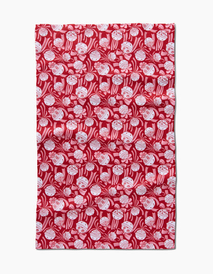 Holiday Bells Bows Geometry Tea Towel