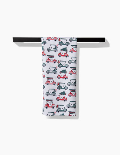 Holiday Golf Geometry Tea Towel