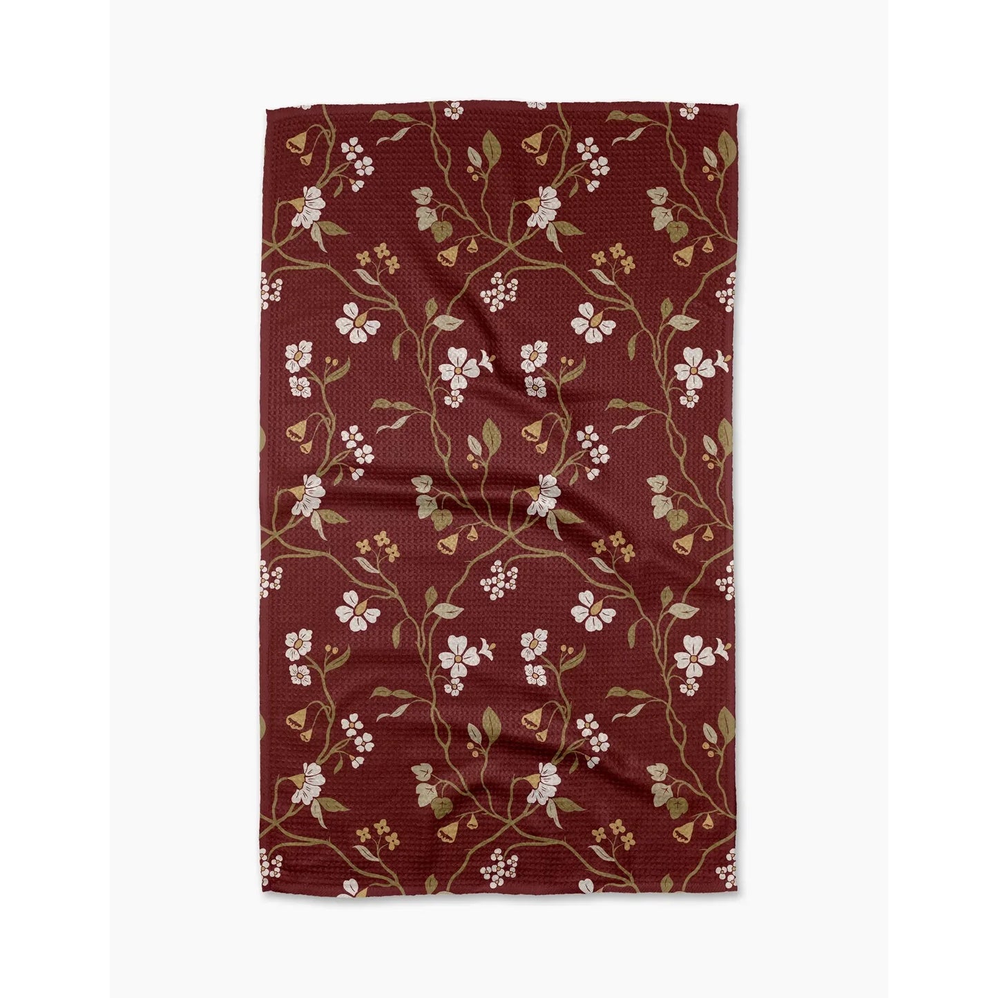 Lunaria in Merlot Geometry Kitchen Tea Towel