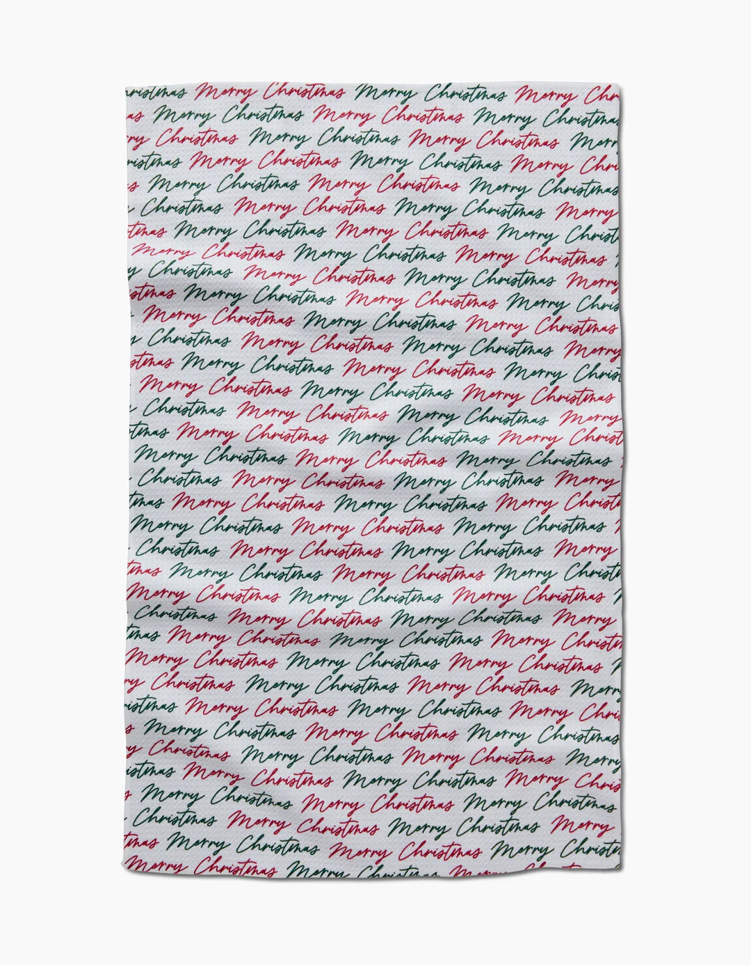 Merry Christmas Greetings Geometry Tea Towel