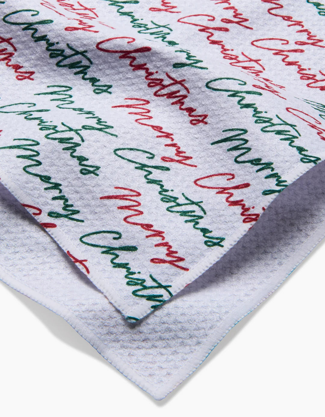 Merry Christmas Greetings Geometry Tea Towel