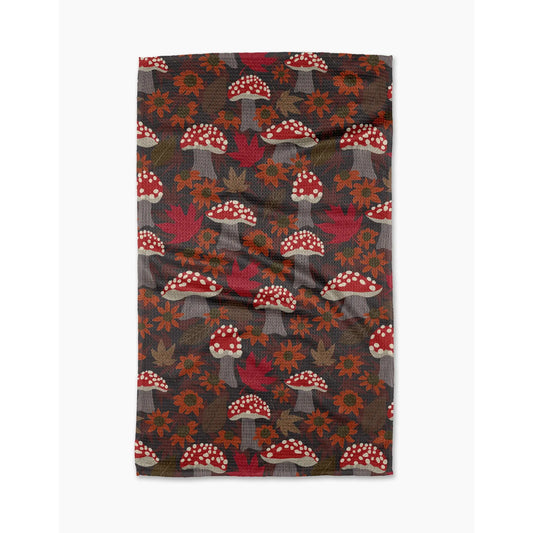Mushroom Forest Geometry Kitchen Tea Towel