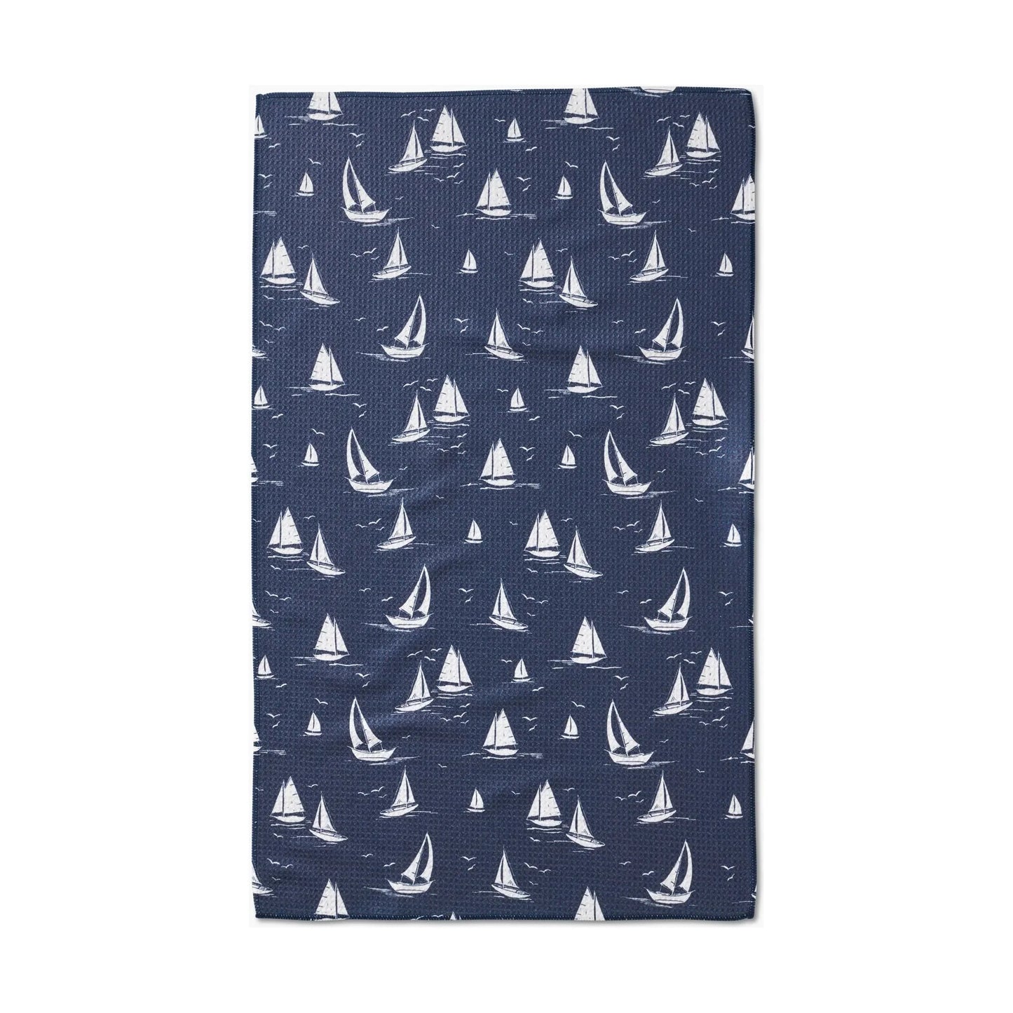 Navy Race Day Geometry Tea Towel