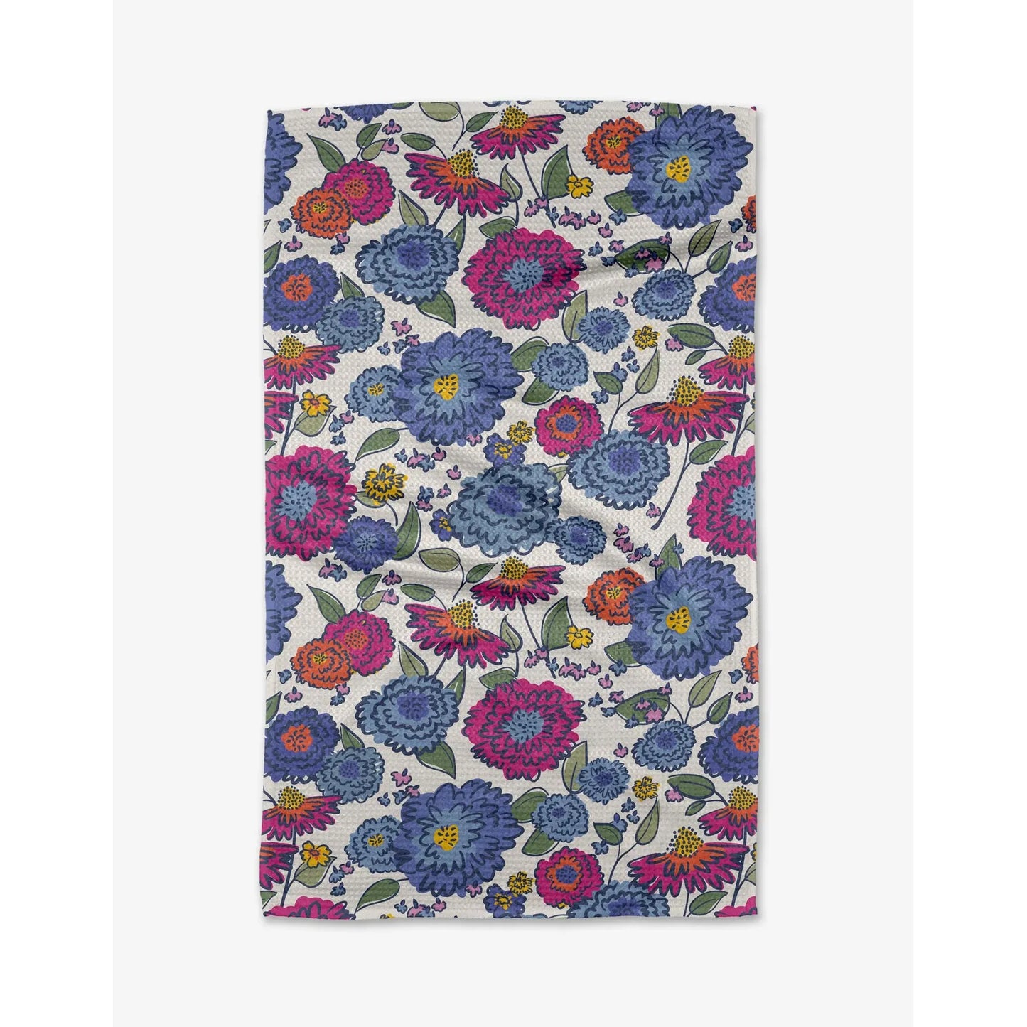 Painterly Meadow Geometry Kitchen Tea Towel