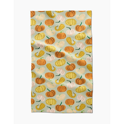 Pumpkins and Gourds Geometry Tea Towel