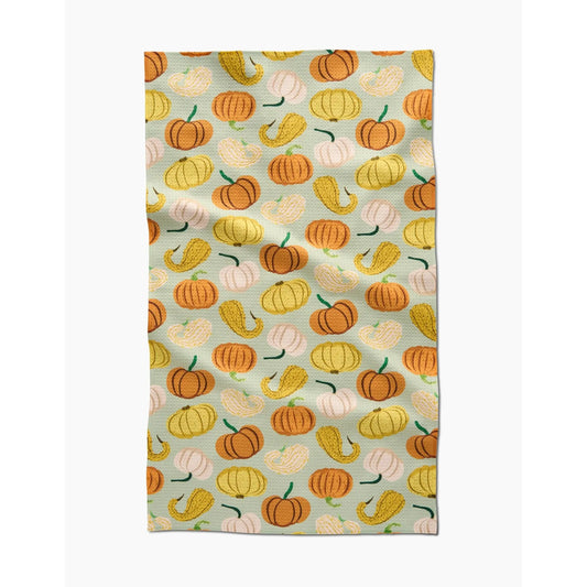 Pumpkins and Gourds Geometry Tea Towel