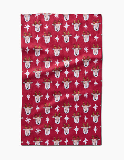 Reindeer Star Geometry Tea Towel