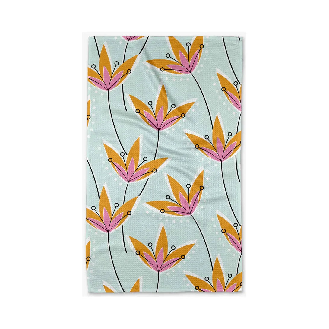 Retro Floral Geometric Geometry Kitchen Tea Towel Kitchen Towels Browns Kitchen