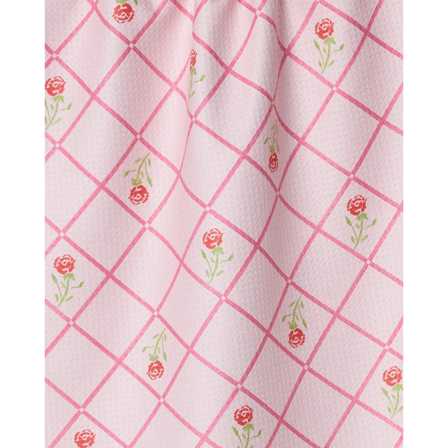 Rose Lattice Geometry Kitchen Tea Towel