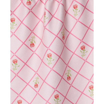 Rose Lattice Geometry Kitchen Tea Towel