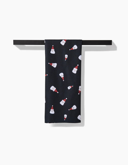 Santa Faces Geometry Tea Towel