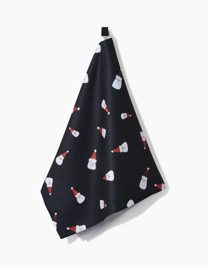 Santa Faces Geometry Tea Towel