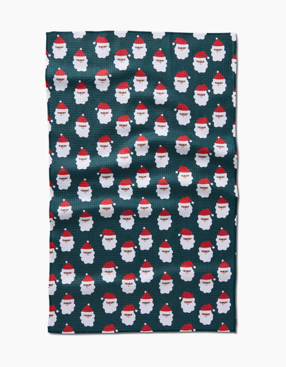 Santa Geometry Tea Towel