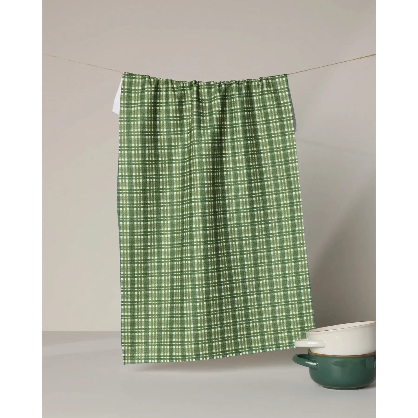 Shay Plaid Geometry Kitchen Tea Towel