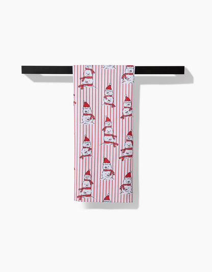 Silly Snowman Geometry Tea Towel